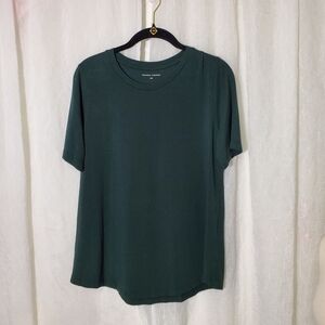 Universal Standard Top Women Shirt Deep Olive Green Comfy Short Sleeve Tee-2XS